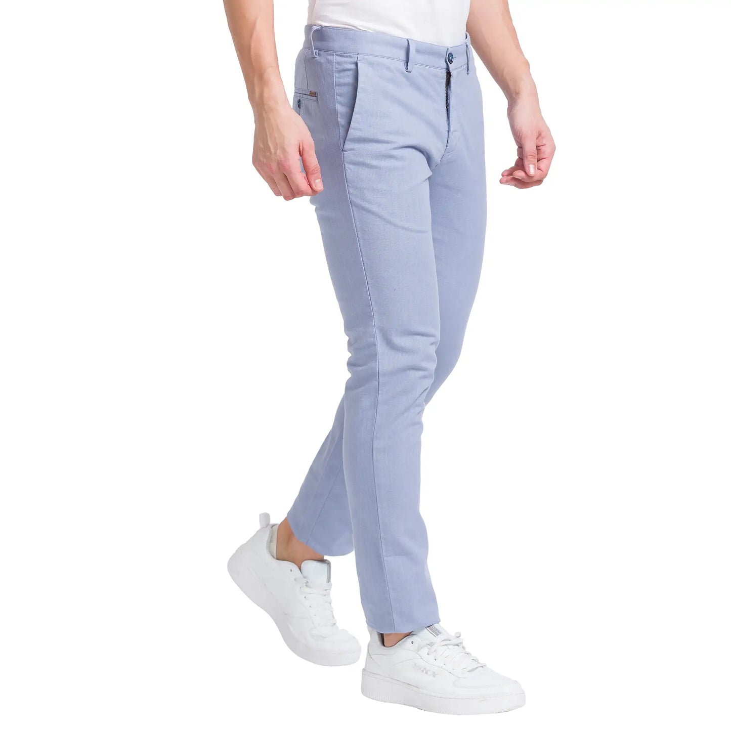 Men Regular Fit Khaki Chinos