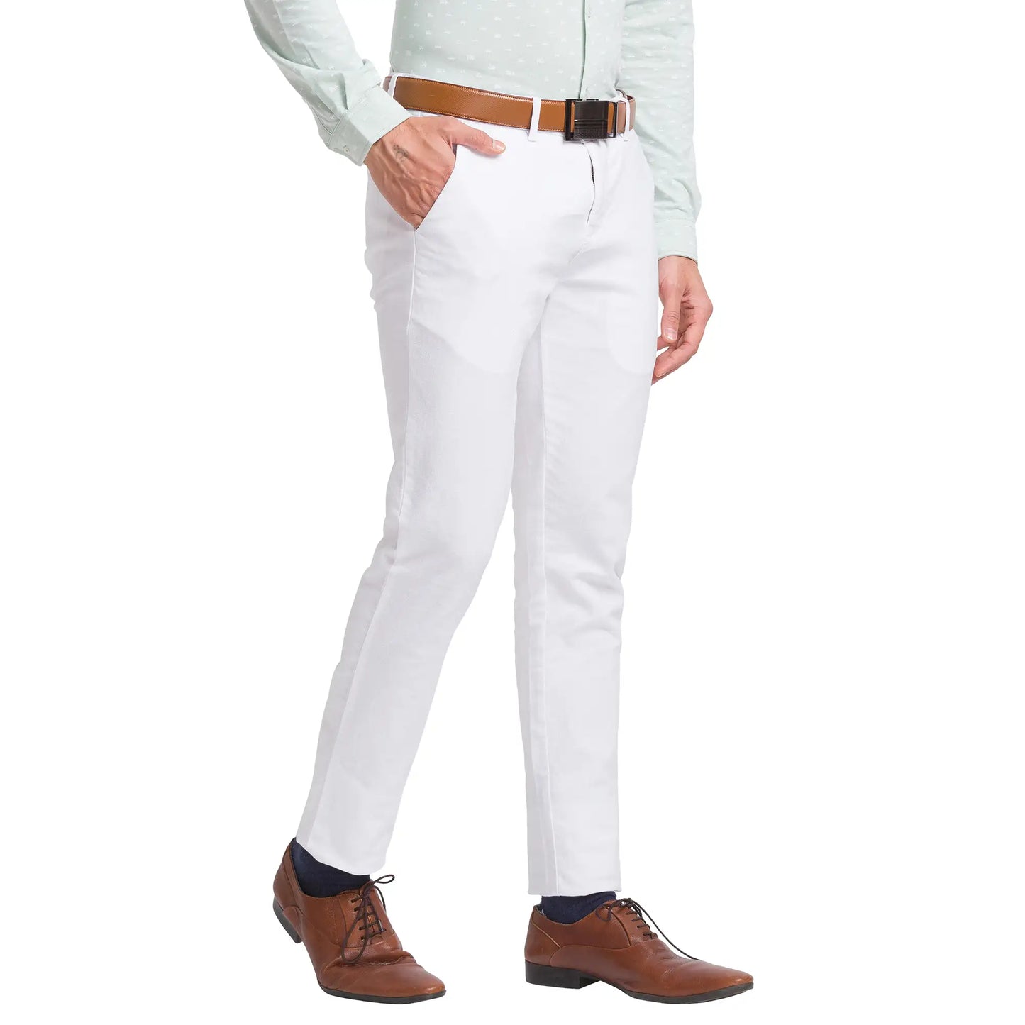 Men Regular Fit Blue Chinos