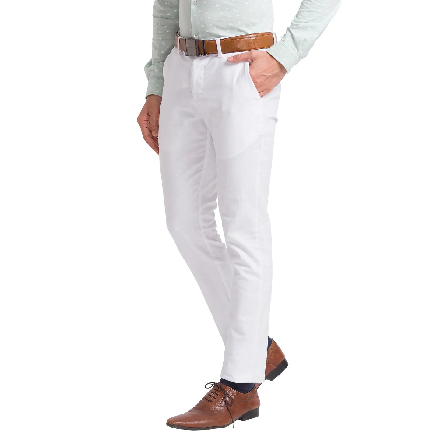 Men Regular Fit Blue Chinos