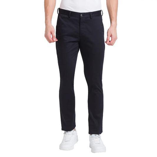 Men Regular Fit Blue Chinos