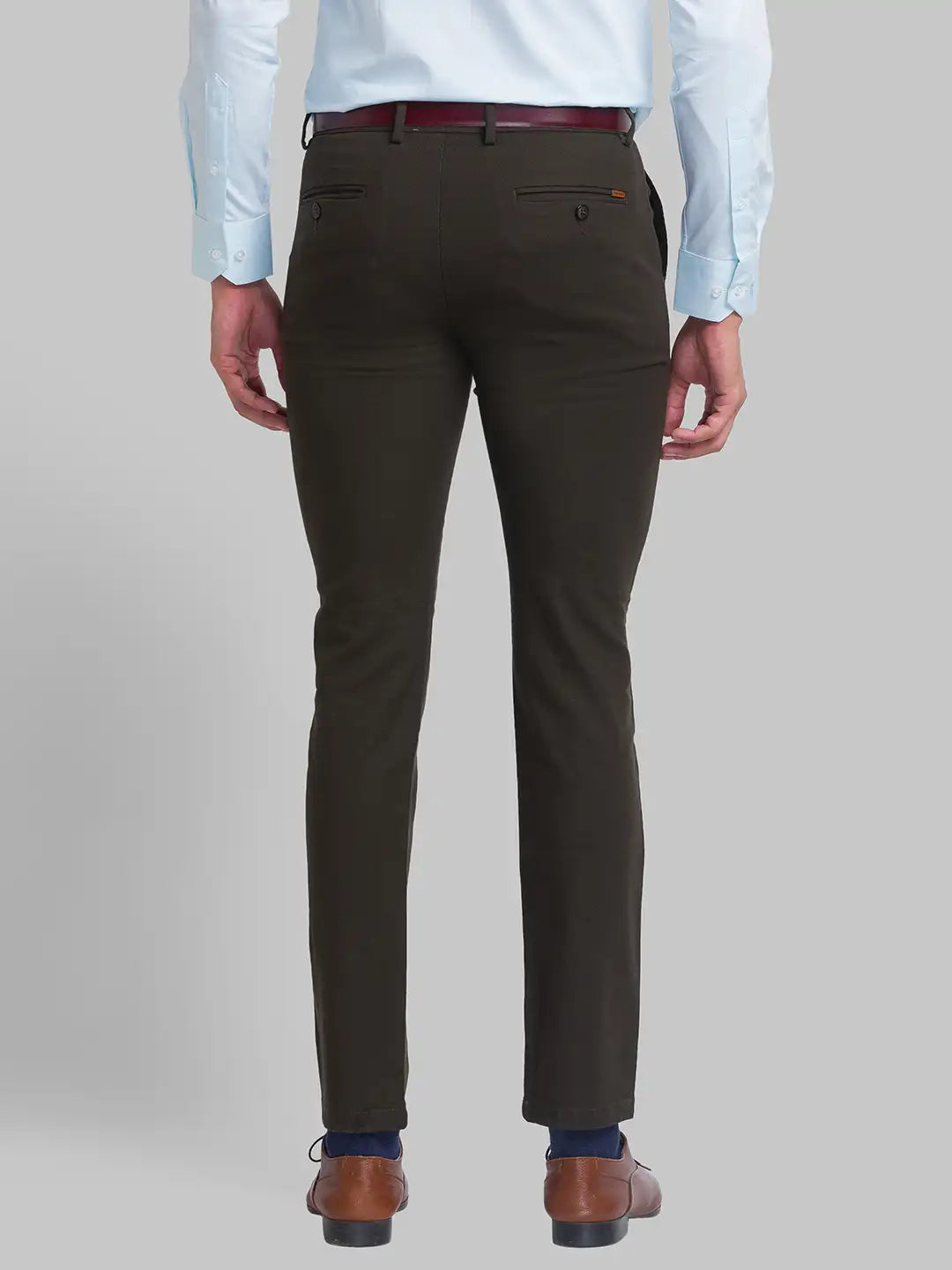 Men Regular Fit Blue Chinos & Trouser