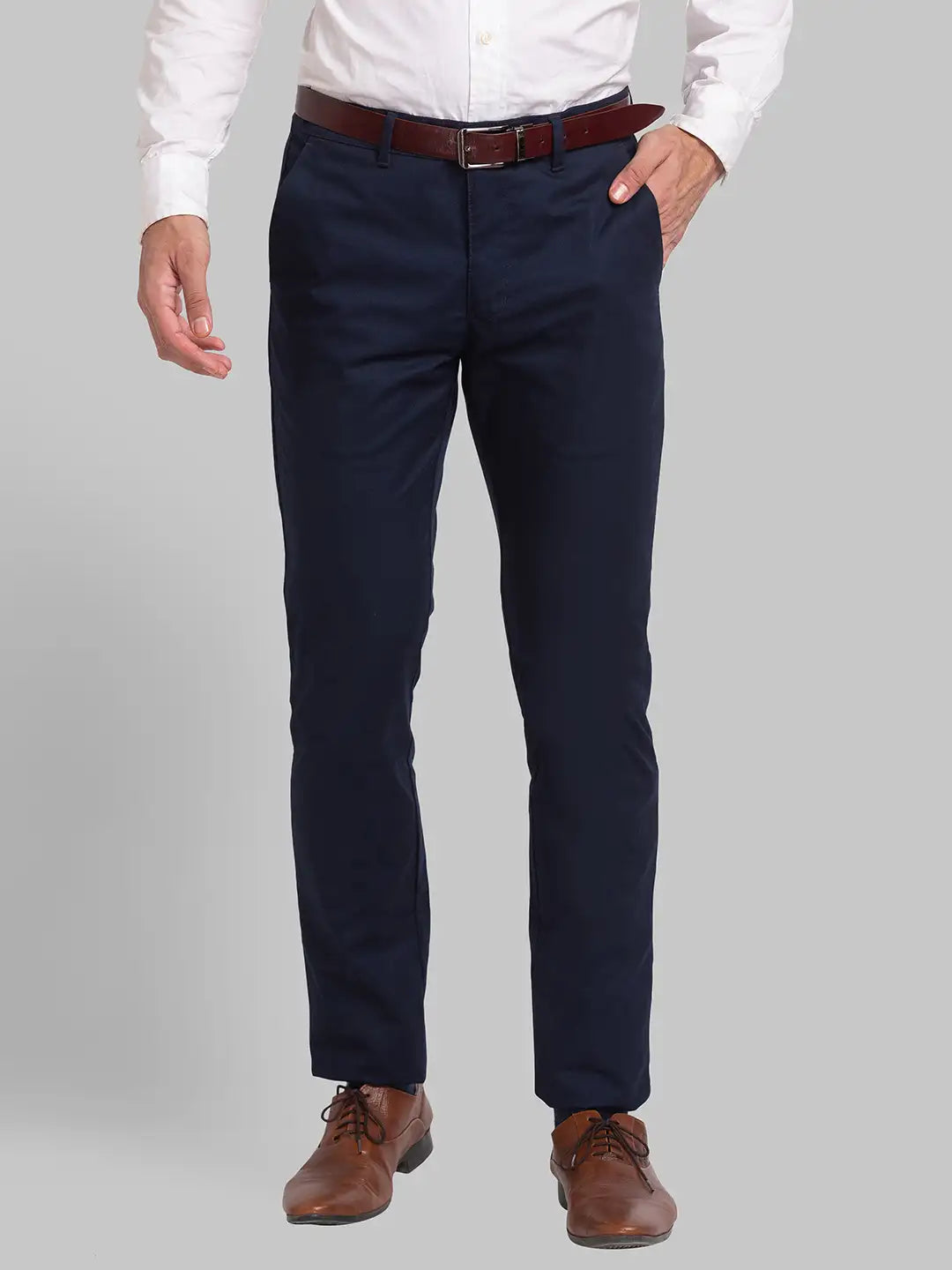 Men Regular Fit Black Chinos & Trouser