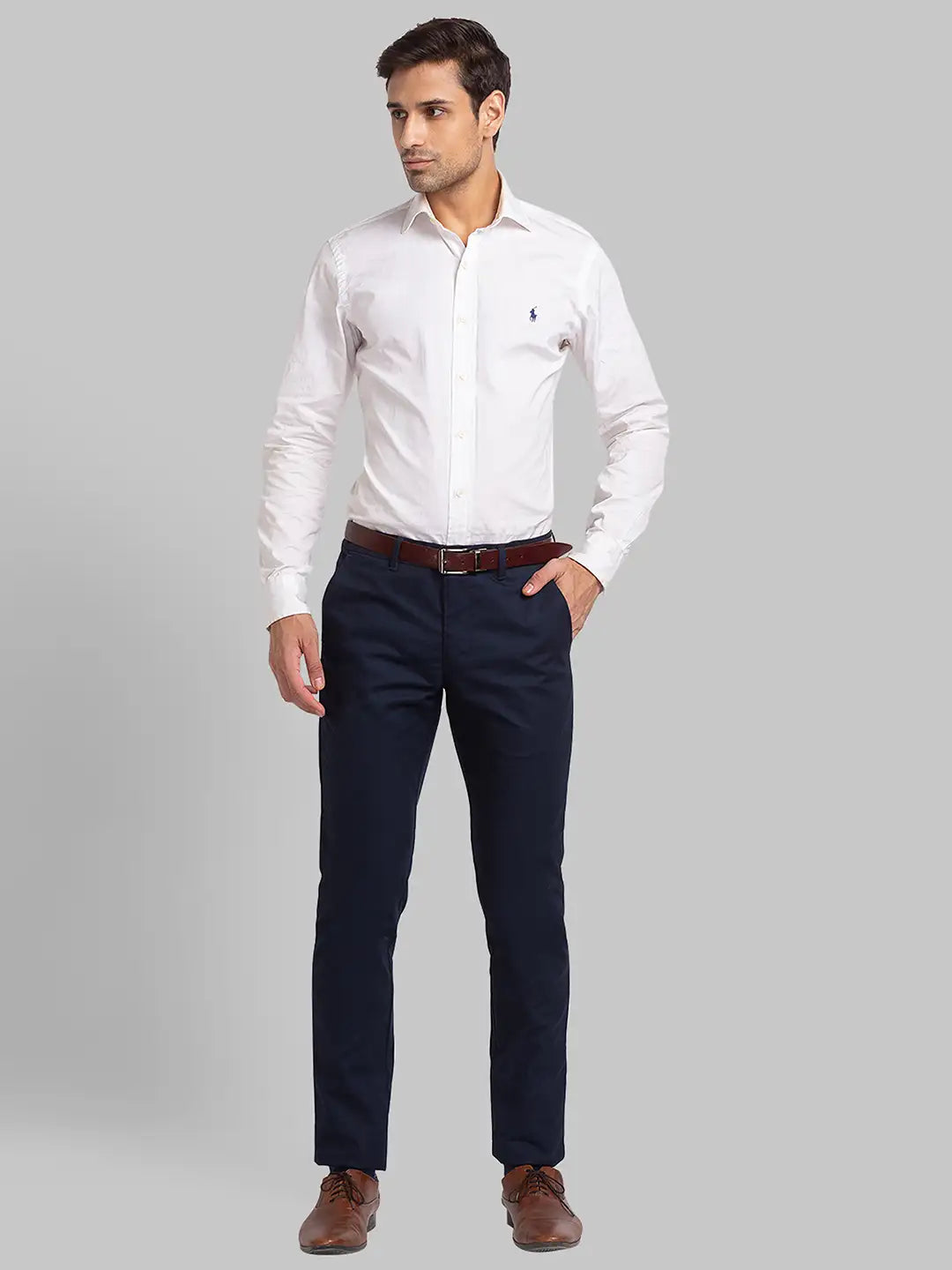 Men Regular Fit Black Chinos & Trouser