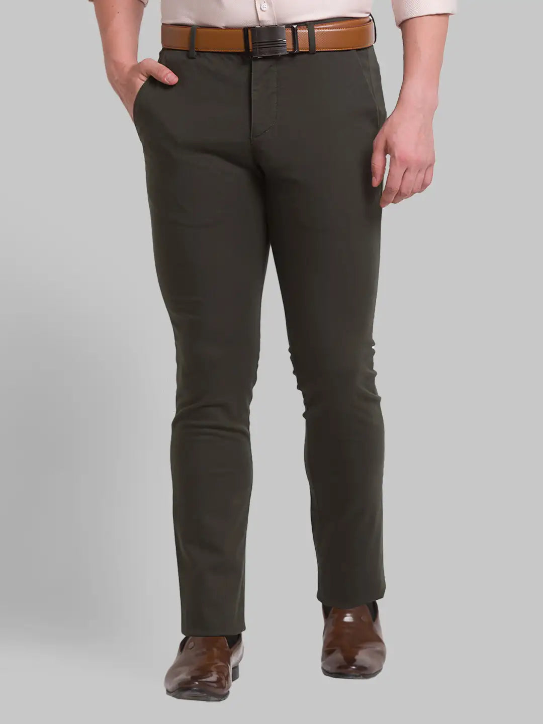 Men Super Slim Fit Blue Chinos & Trouser