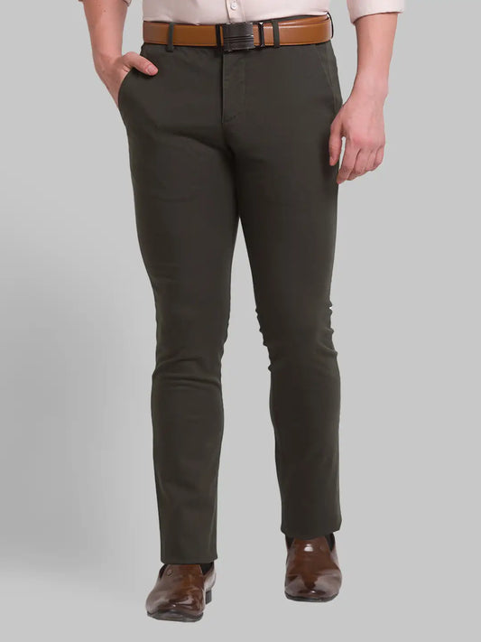 Men Super Slim Fit Blue Chinos & Trouser