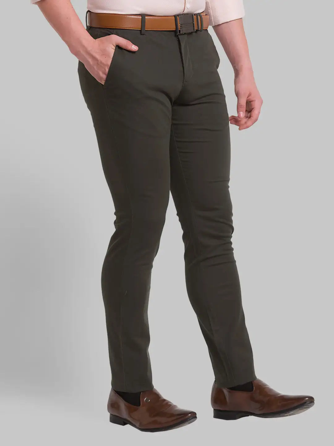 Men Super Slim Fit Blue Chinos & Trouser