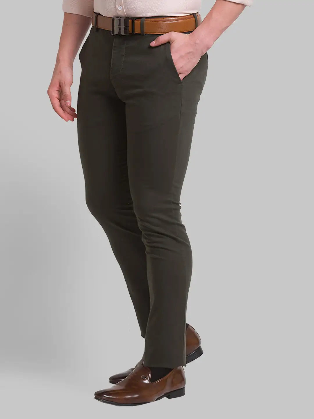 Men Super Slim Fit Blue Chinos & Trouser