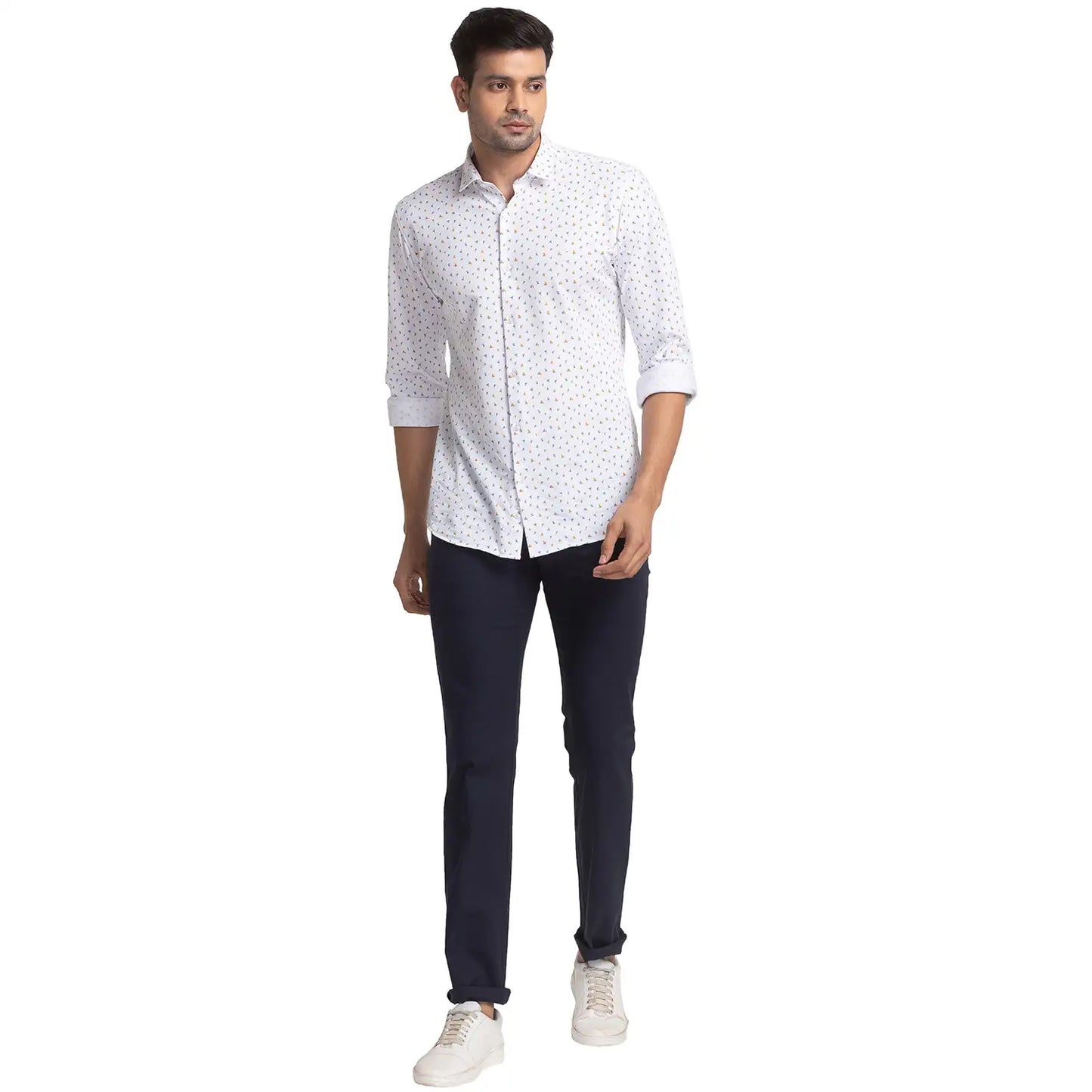 Men Regular Fit Brown Chinos