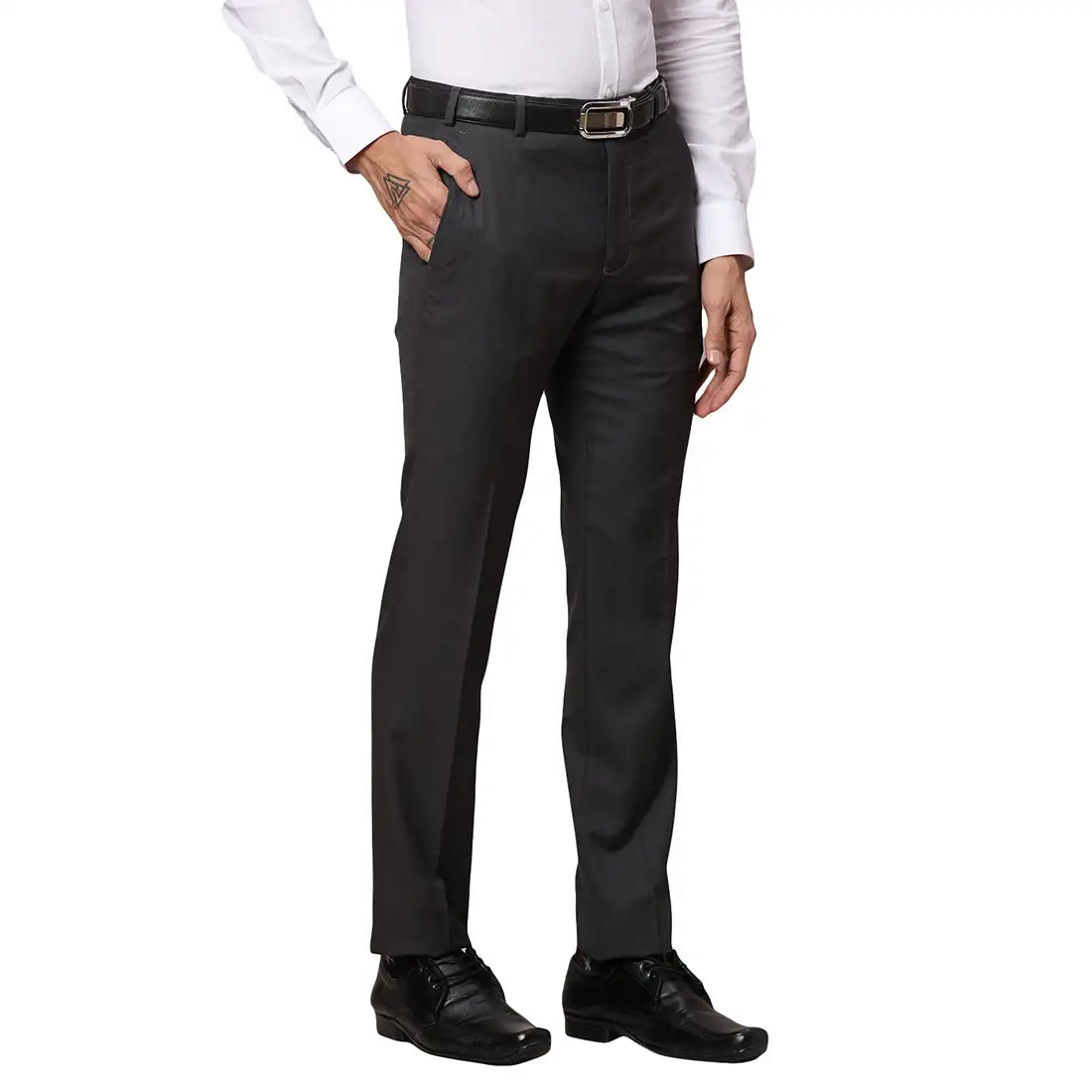Men Super Slim Fit Blue Trouser