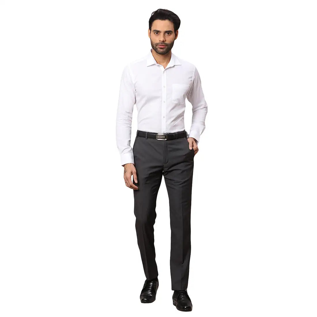 Men Super Slim Fit Blue Trouser