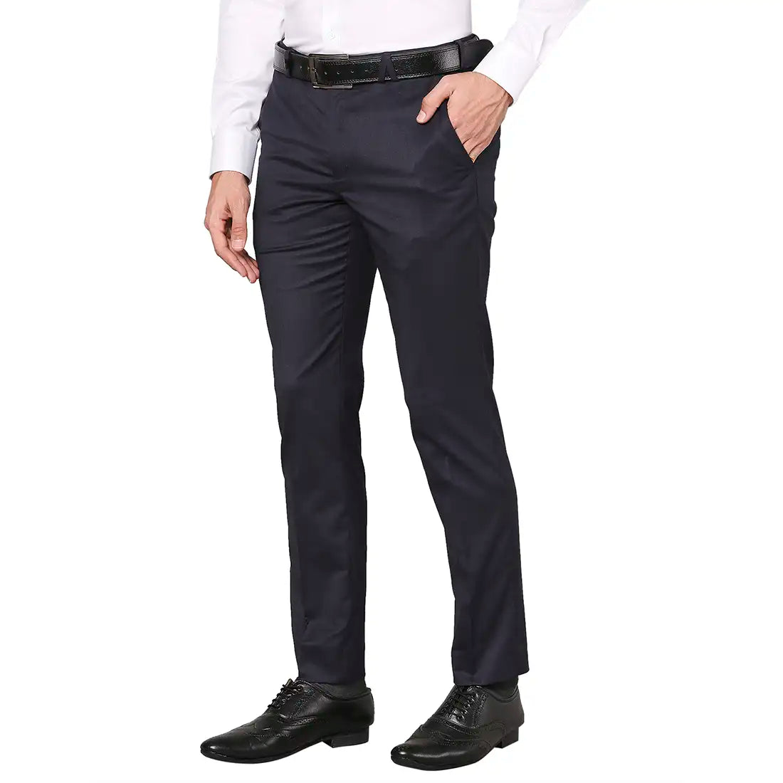 Men Slim Fit Dark Blue Trouser