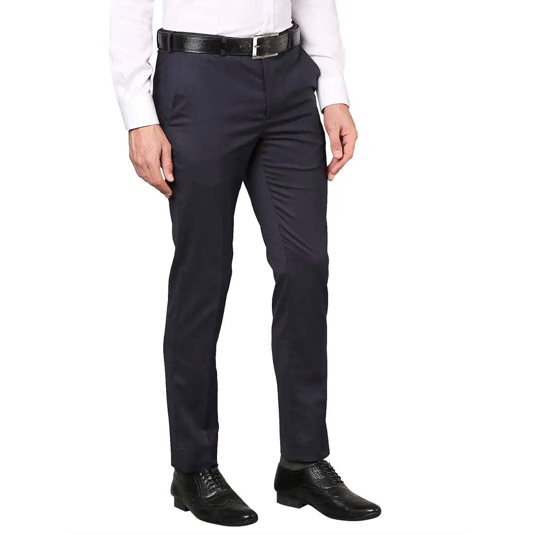 Men Slim Fit Dark Blue Trouser