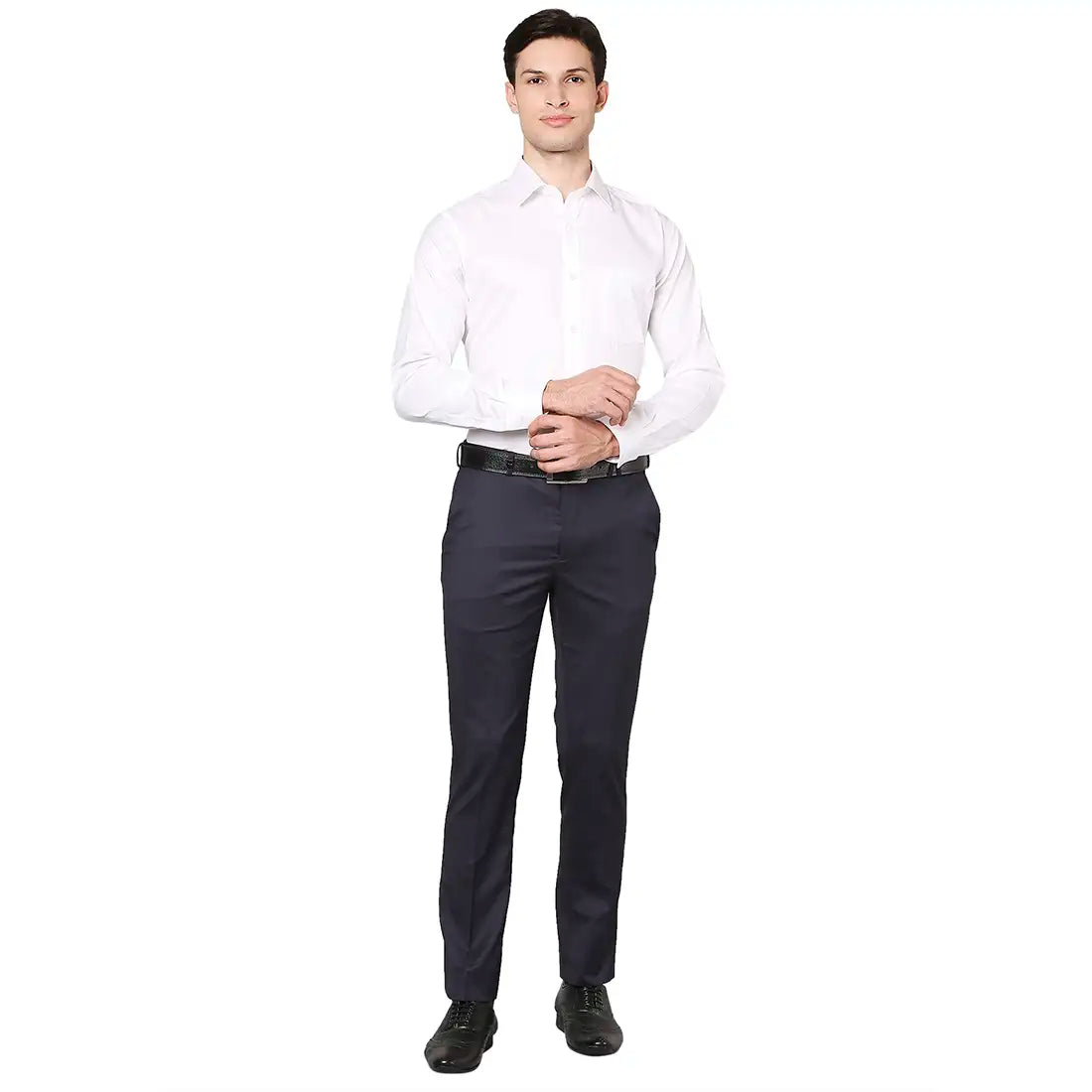 Men Slim Fit Dark Blue Trouser