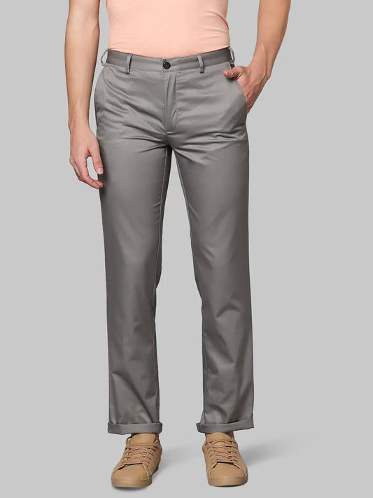 Men Super Slim Fit Medium Khaki Chinos