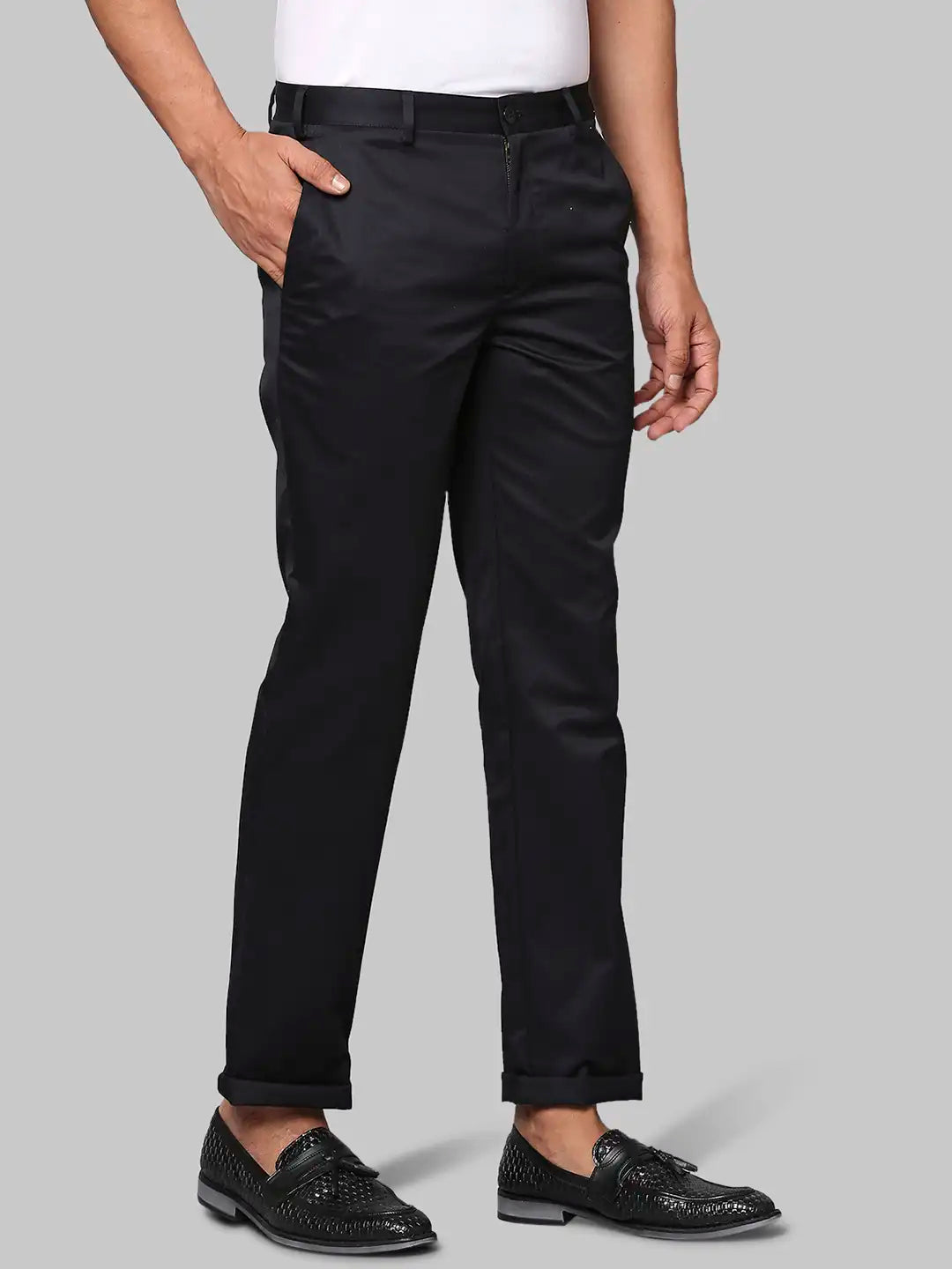 Men Super Slim Fit Dark Green Chinos