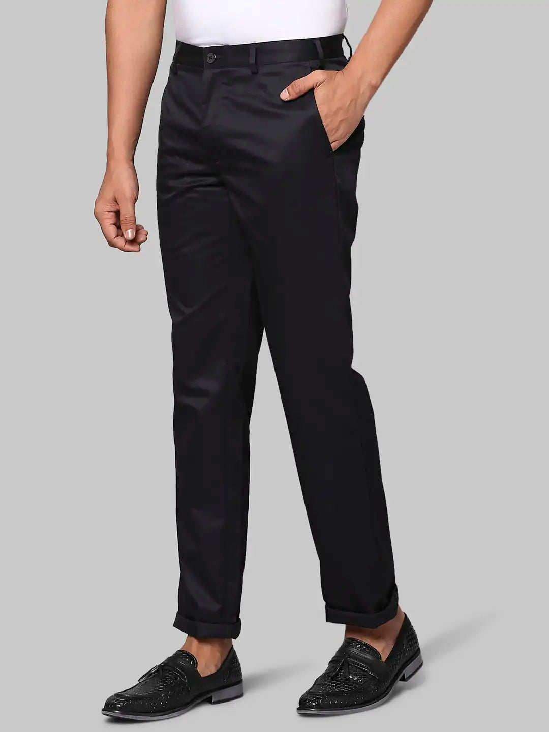 Men Super Slim Fit Dark Green Chinos