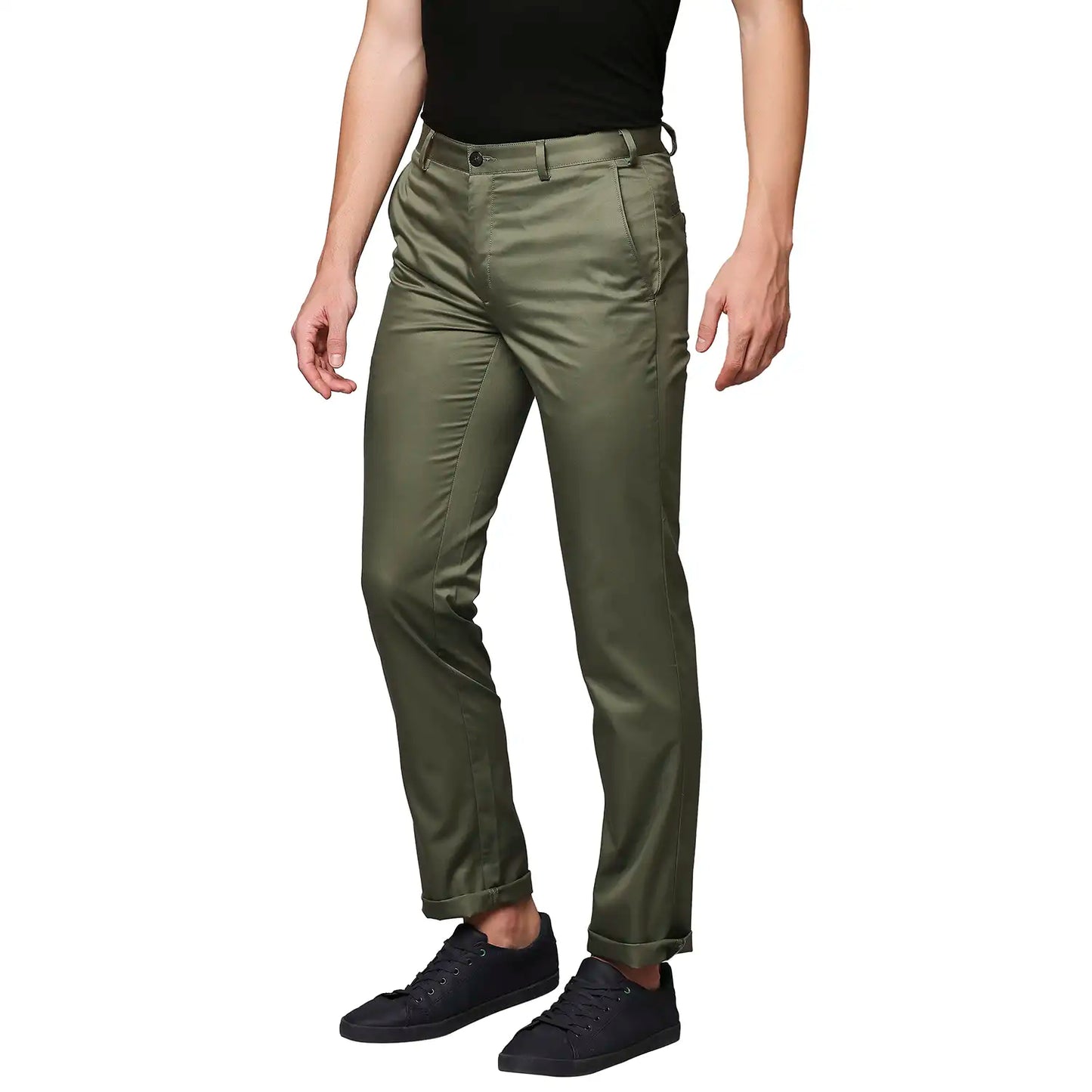 Men Super Slim Fit Dark Brown Chinos