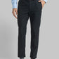 Men Black Super Slim Fit Checks Small Polyester Blend Trouser