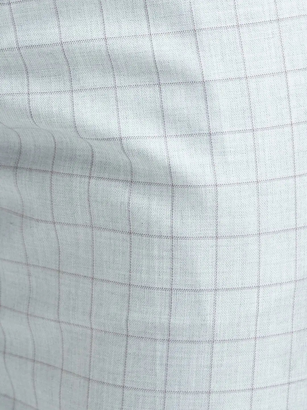 Men Fawn Super Slim Fit Checks Polyester Blend Trouser