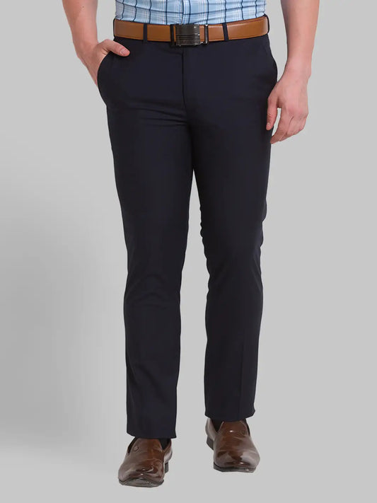 Men Super Slim Fit Blue Chinos & Trouser