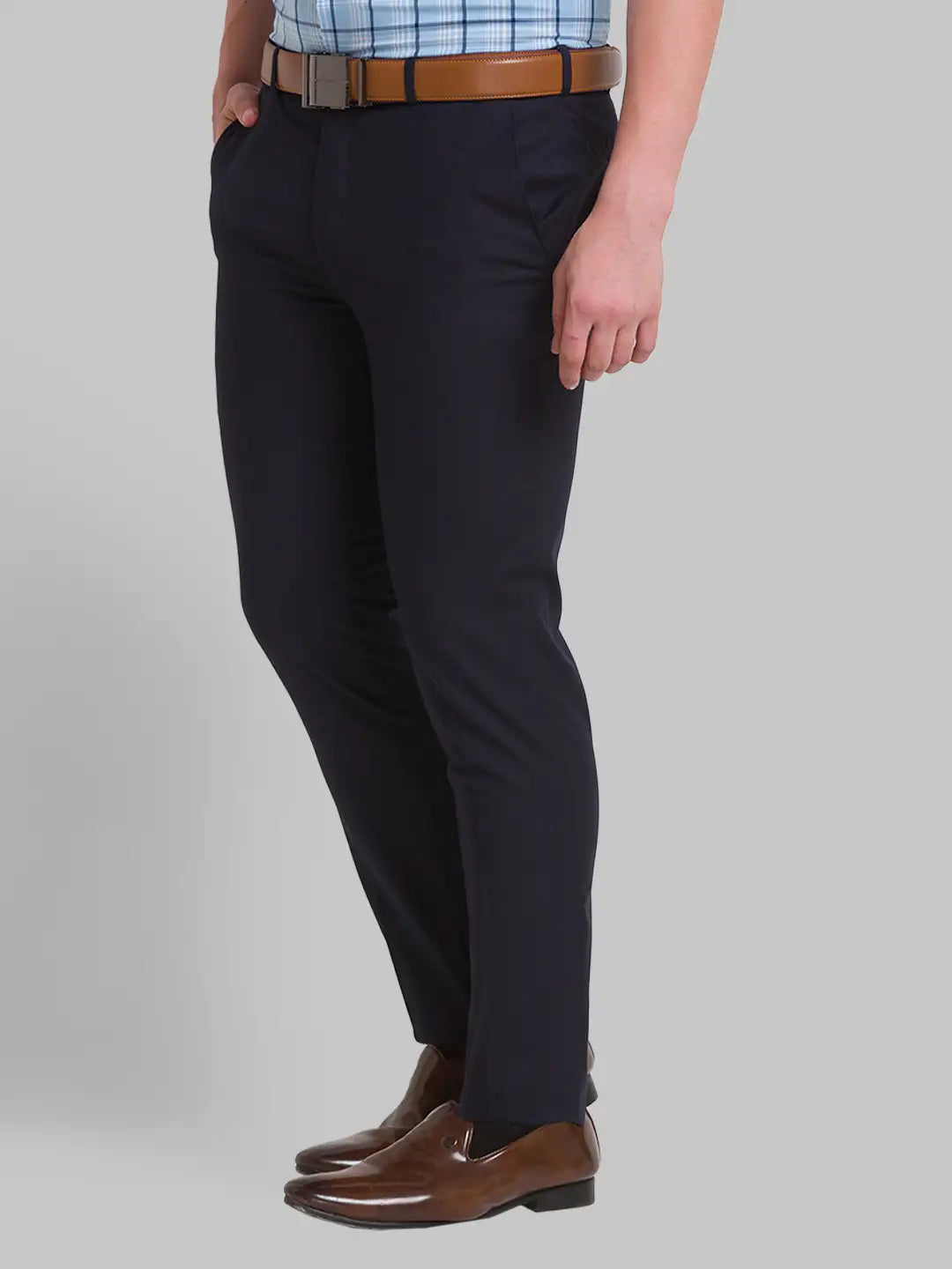 Men Super Slim Fit Blue Chinos & Trouser