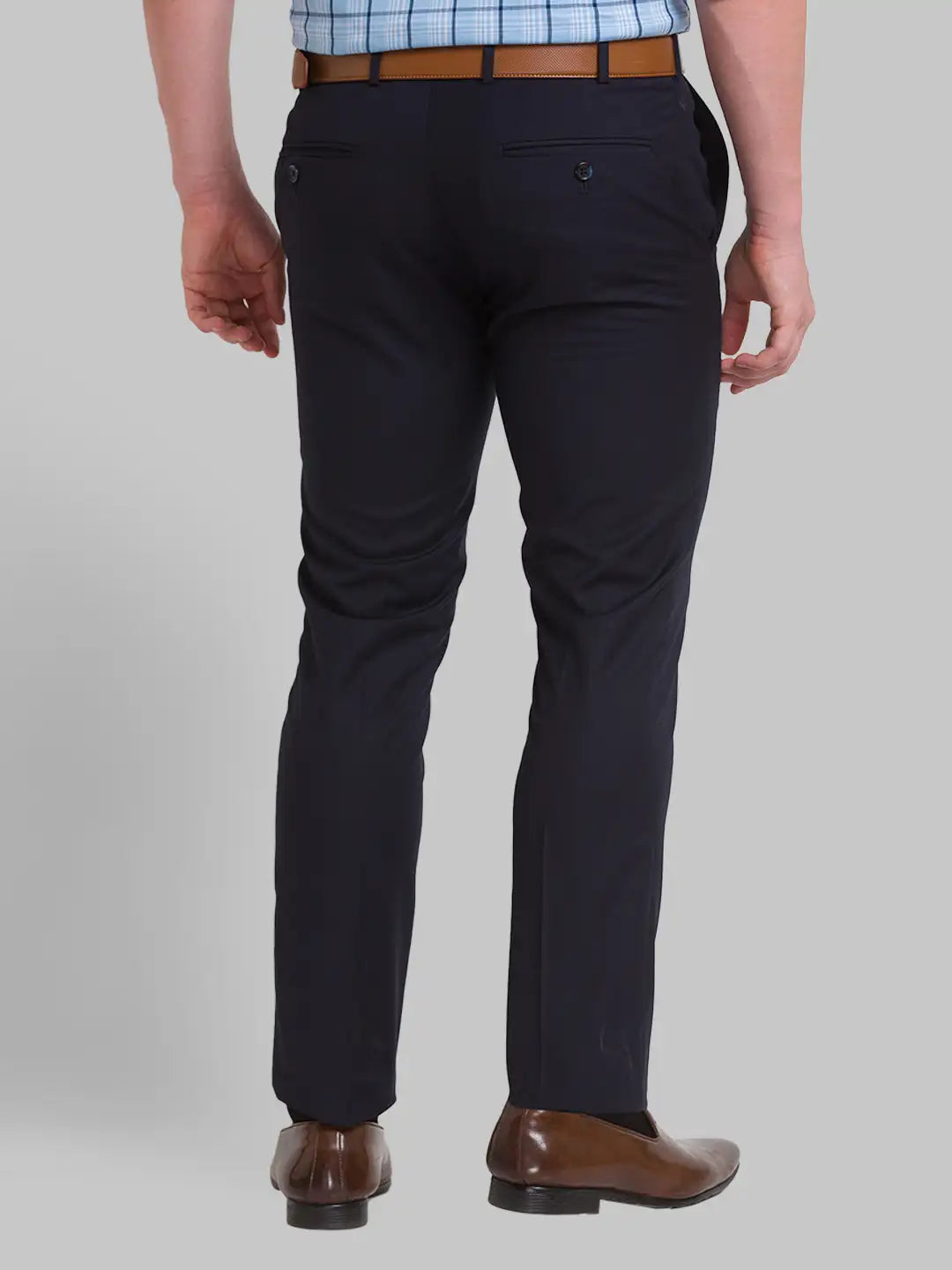 Men Super Slim Fit Blue Chinos & Trouser