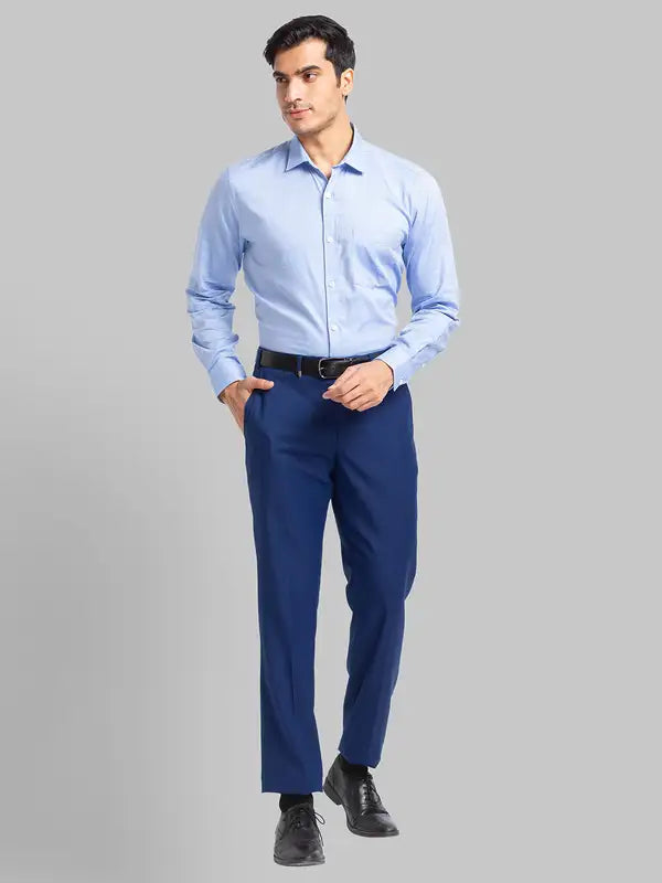 Men Slim Fit Grey Trouser