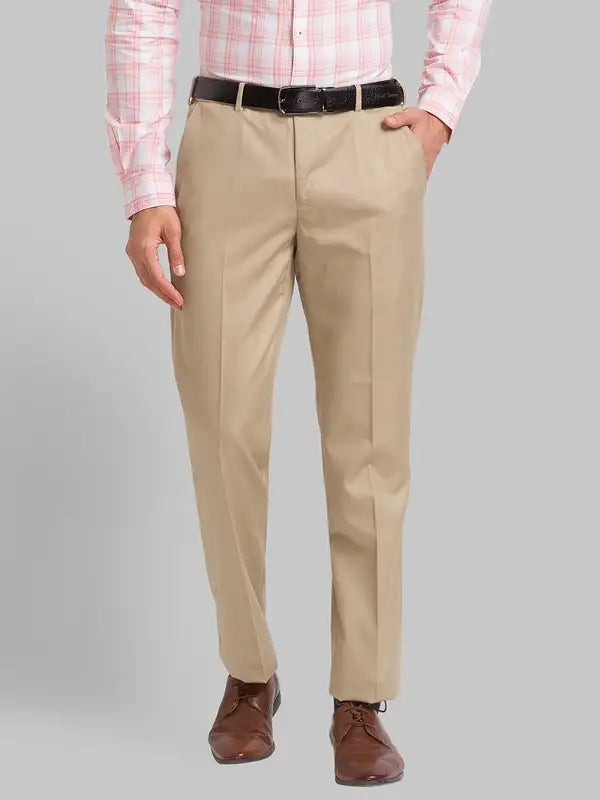 Men Slim Fit Light Grey Trouser