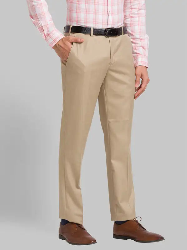 Men Slim Fit Light Grey Trouser