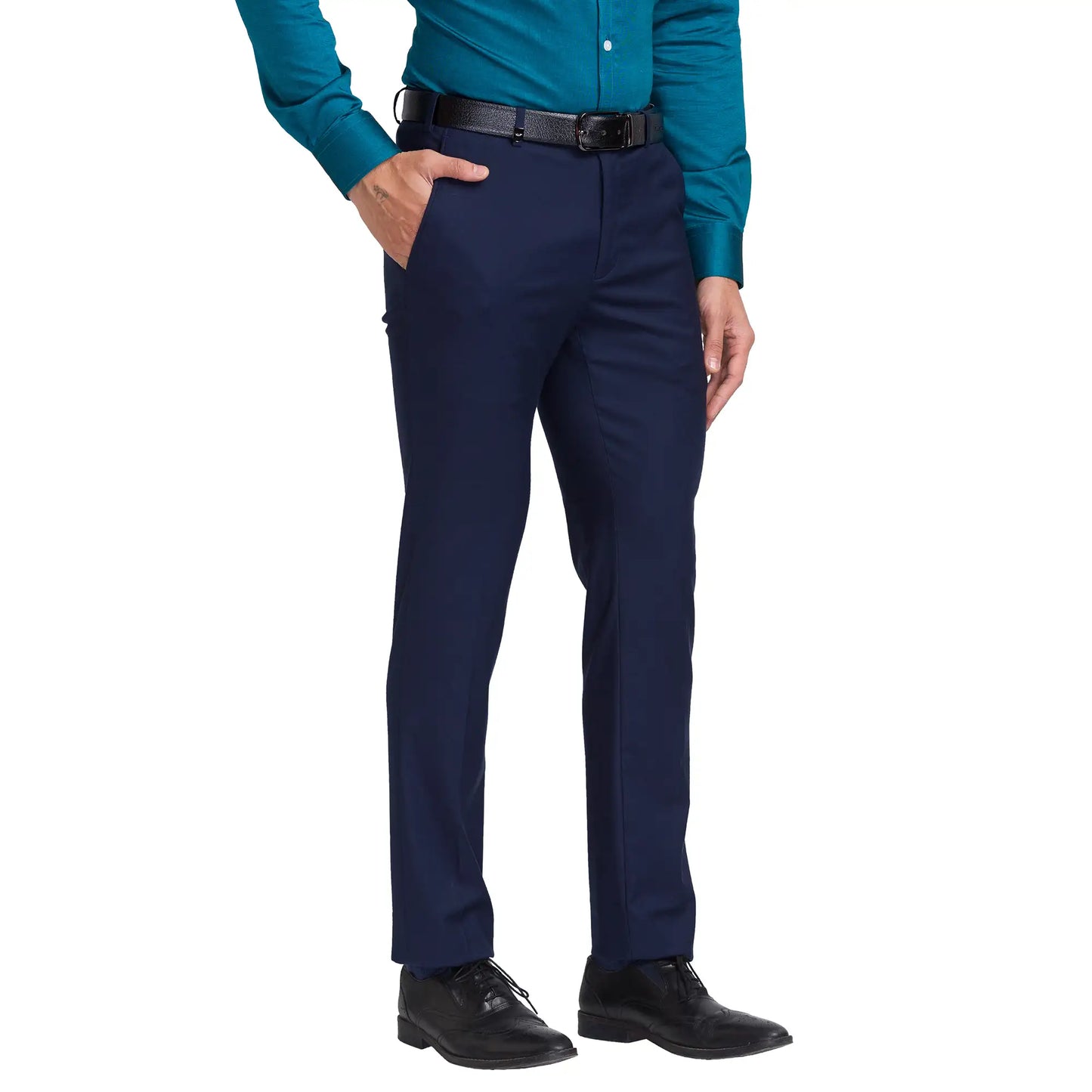 Men Slim Fit Blue Trouser