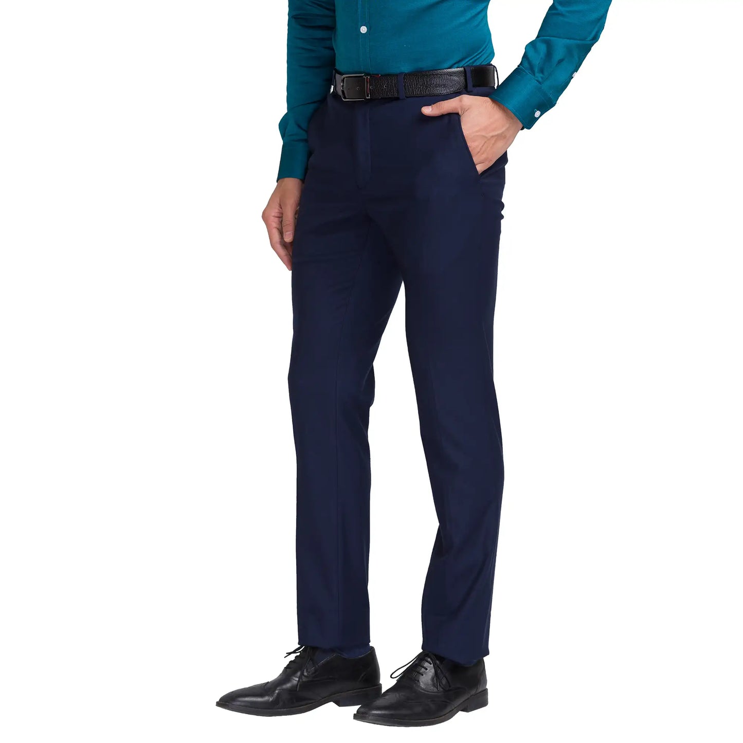 Men Slim Fit Blue Trouser