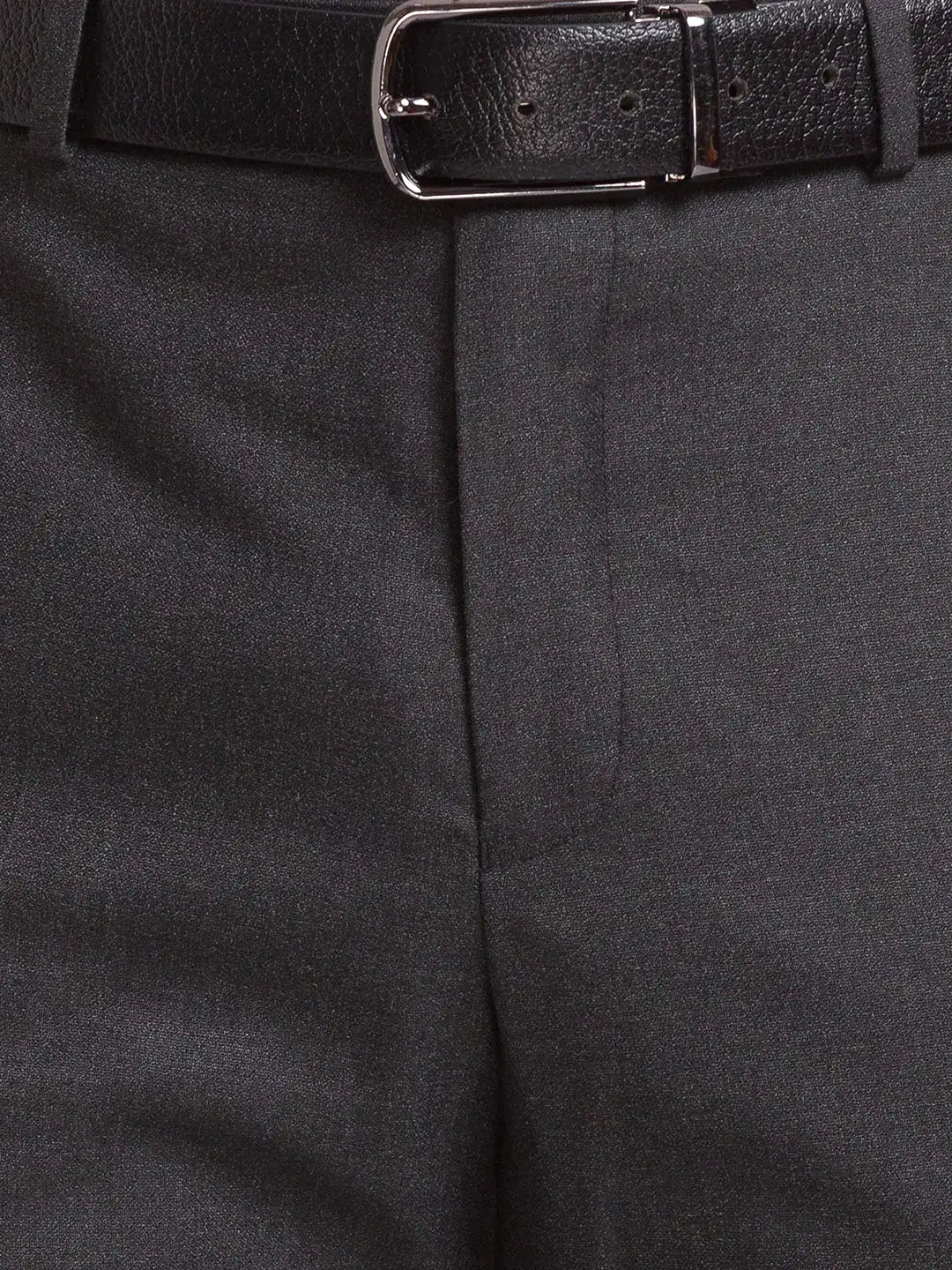 Park Avenue Men Black Structure Slim Fit Polyester Blend Trousers