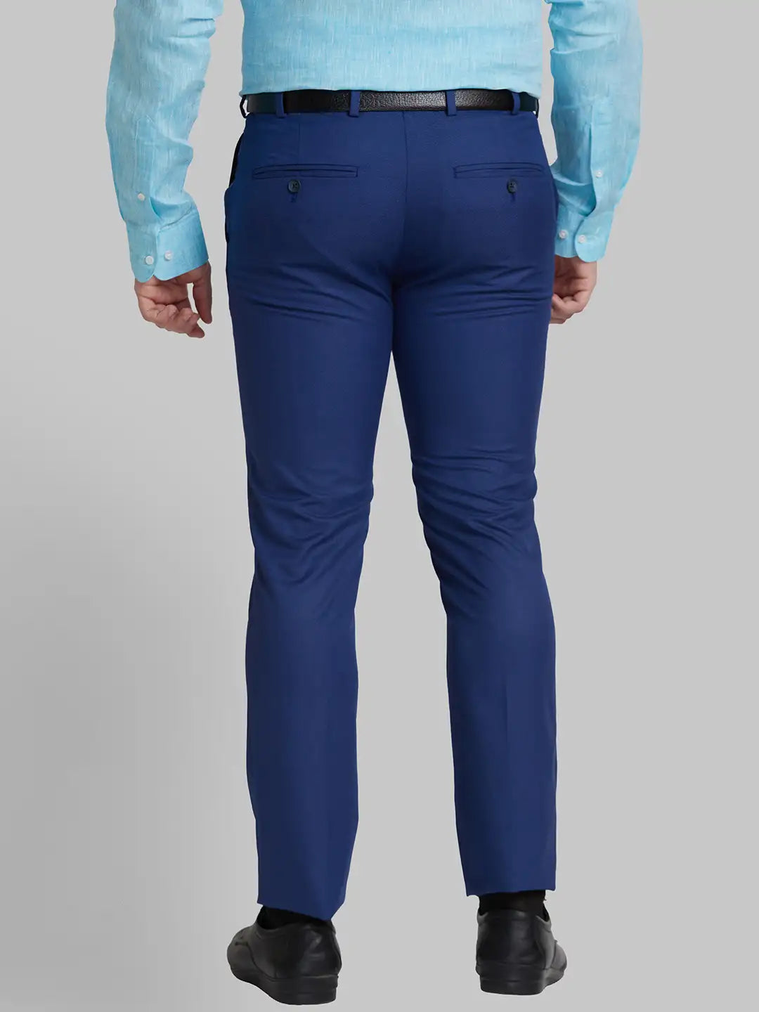 Men Grey Super Slim Fit Structure Polyester Blend   Trouser