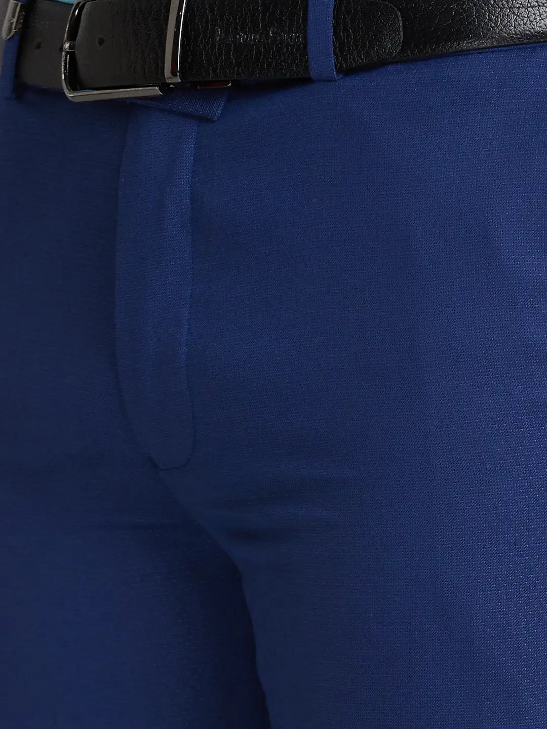 Men Grey Super Slim Fit Structure Polyester Blend   Trouser