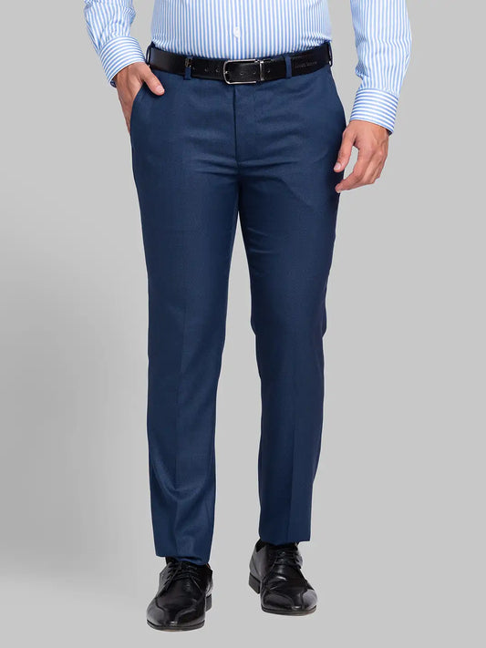 Men Super Slim Fit Blue Trouser