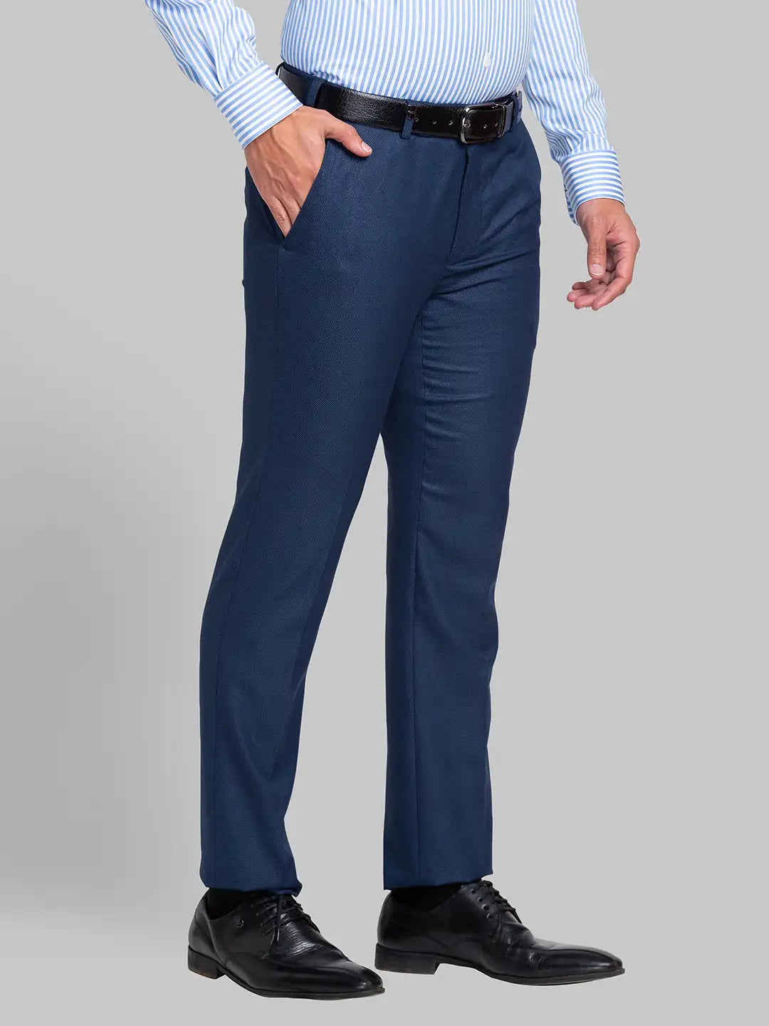 Men Super Slim Fit Blue Trouser