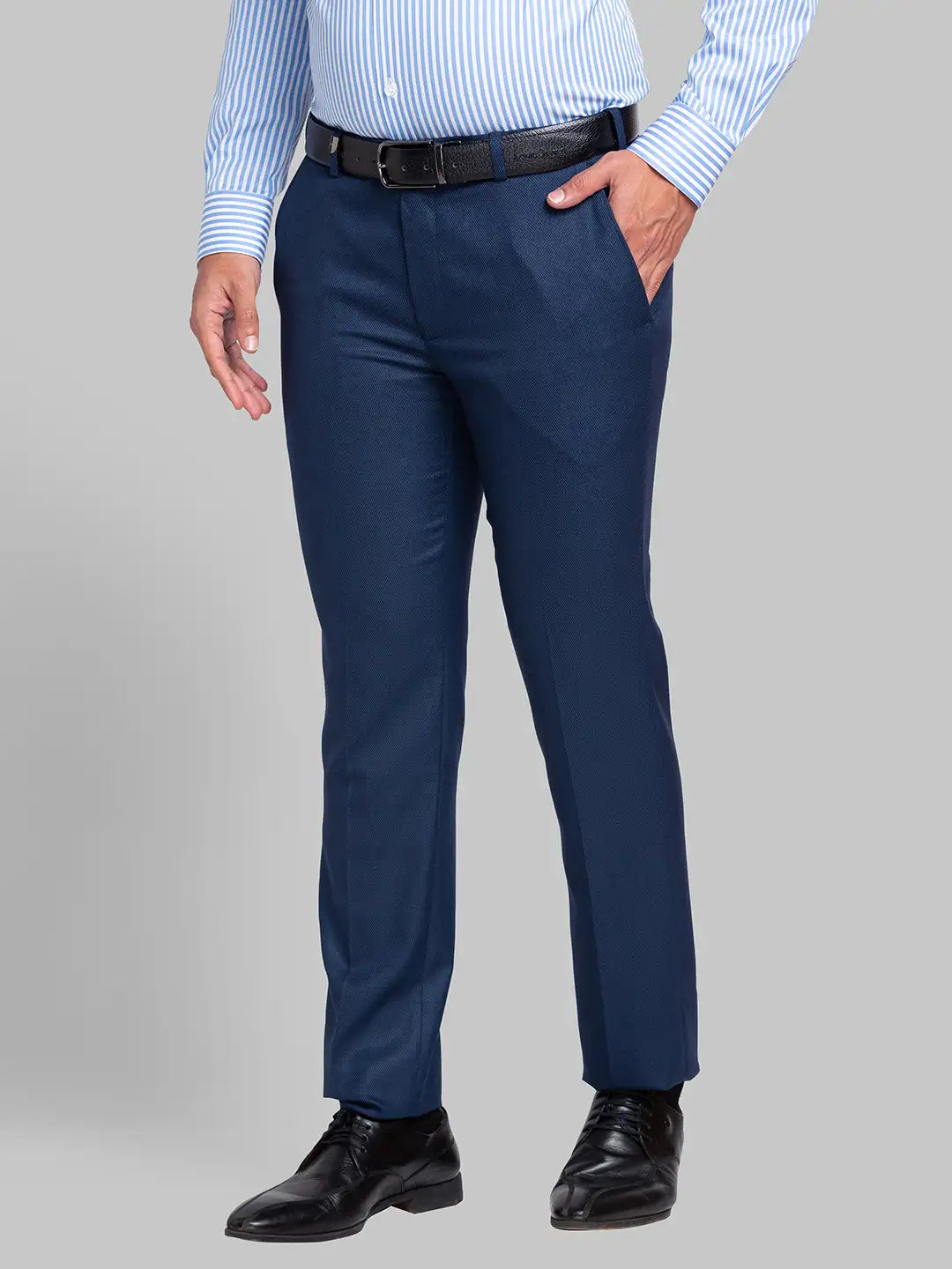 Men Super Slim Fit Blue Trouser