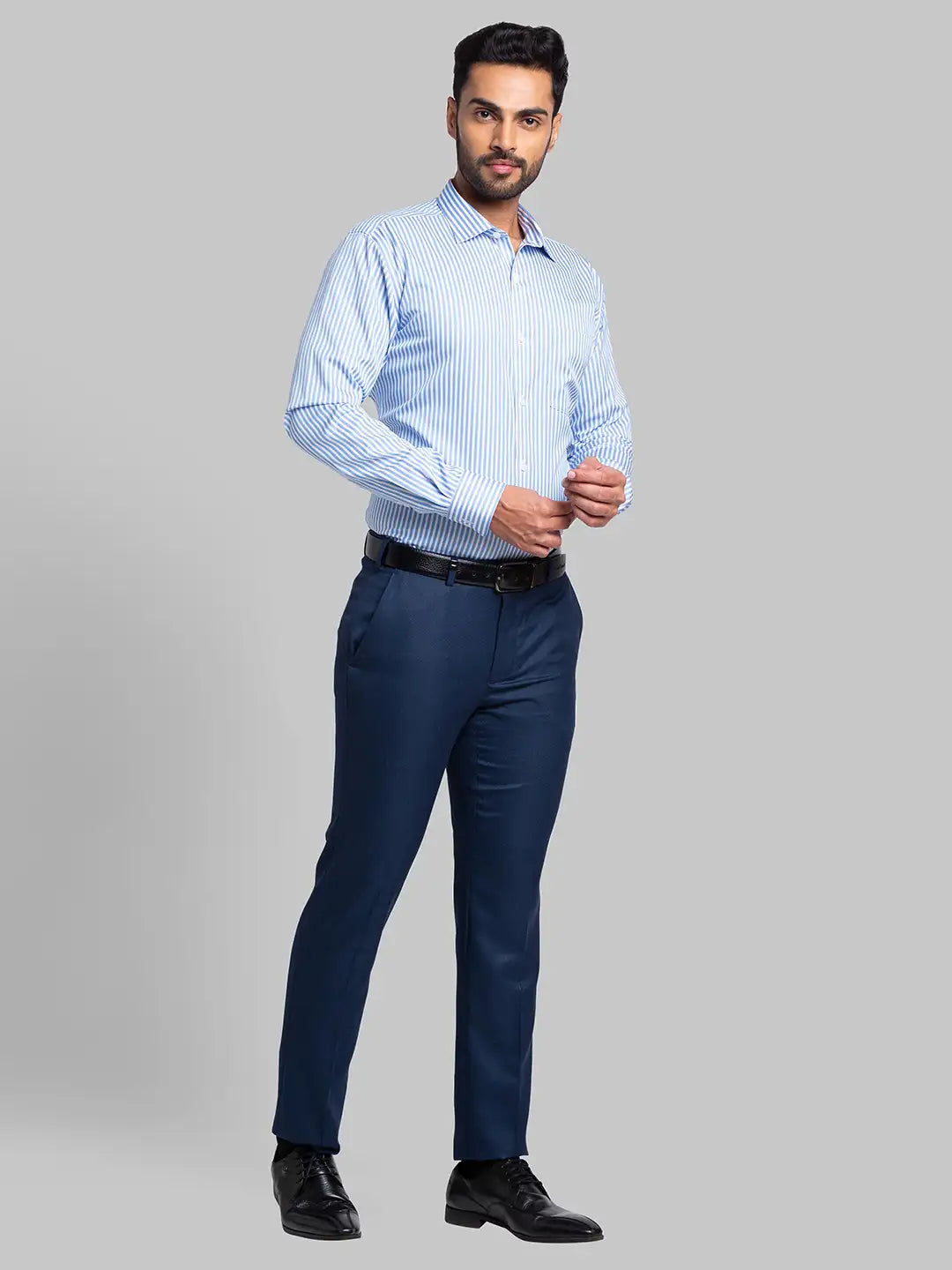 Men Super Slim Fit Blue Trouser