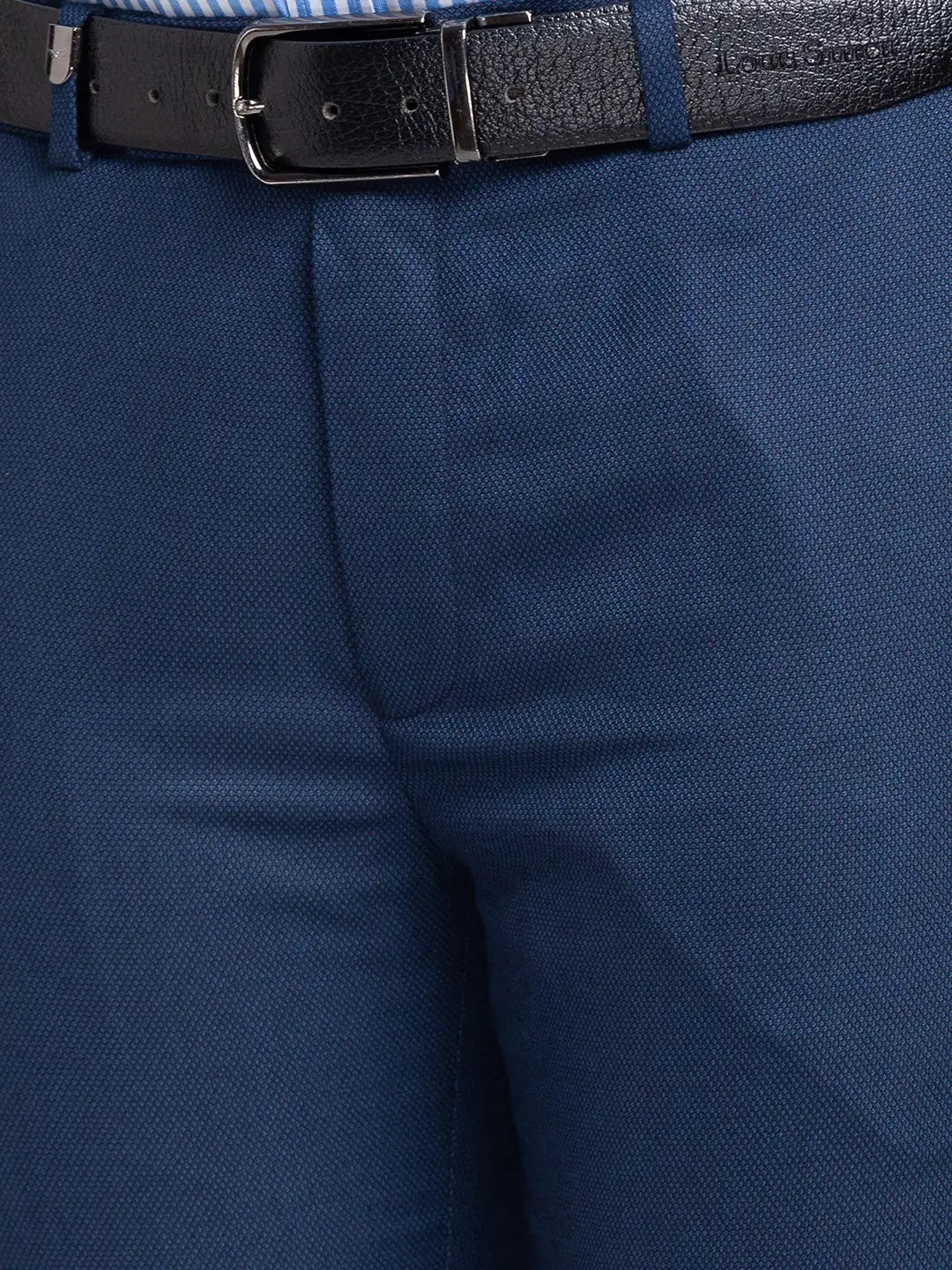 Men Super Slim Fit Blue Trouser