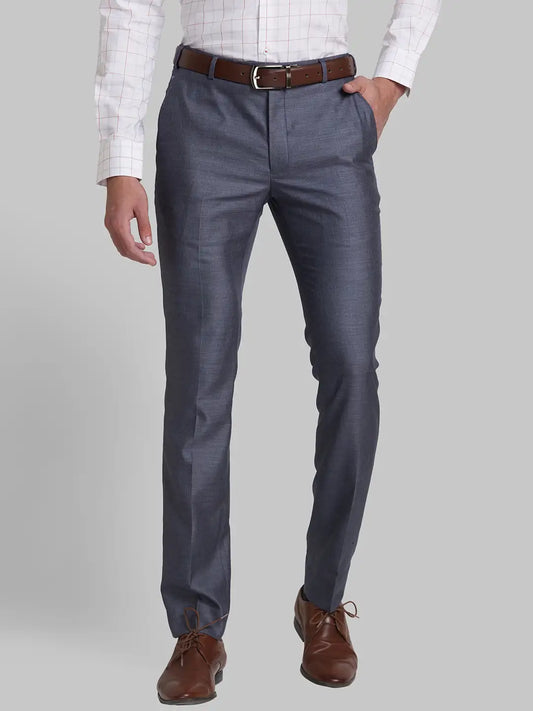Men Super Slim Fit Grey Trouser