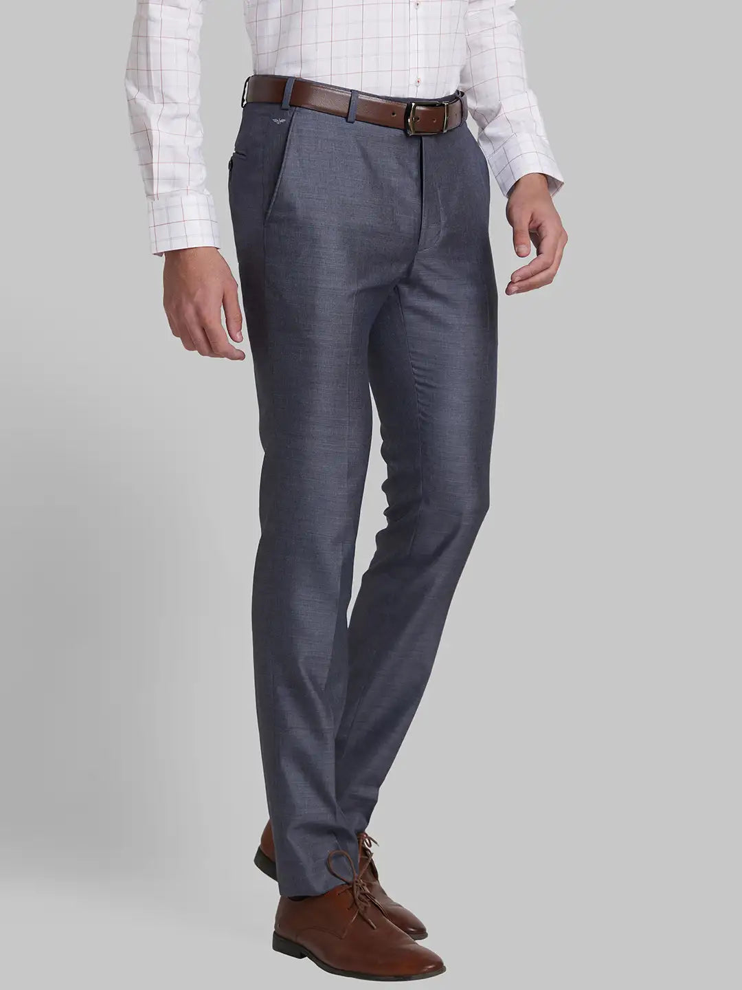 Men Super Slim Fit Grey Trouser