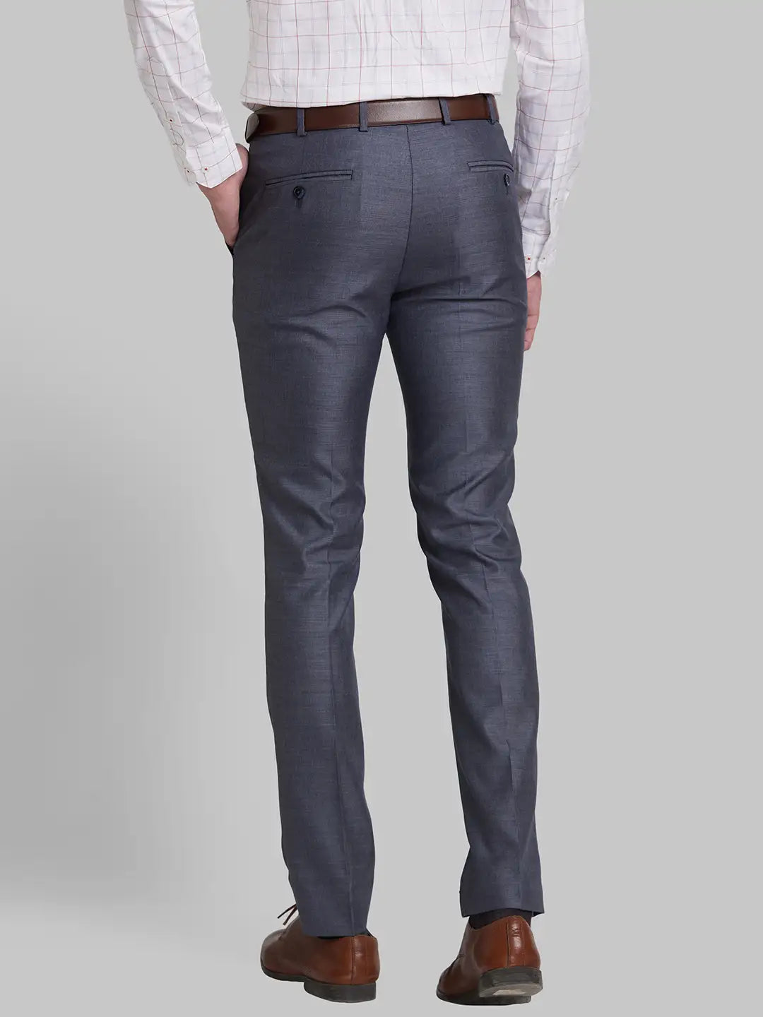 Men Super Slim Fit Grey Trouser