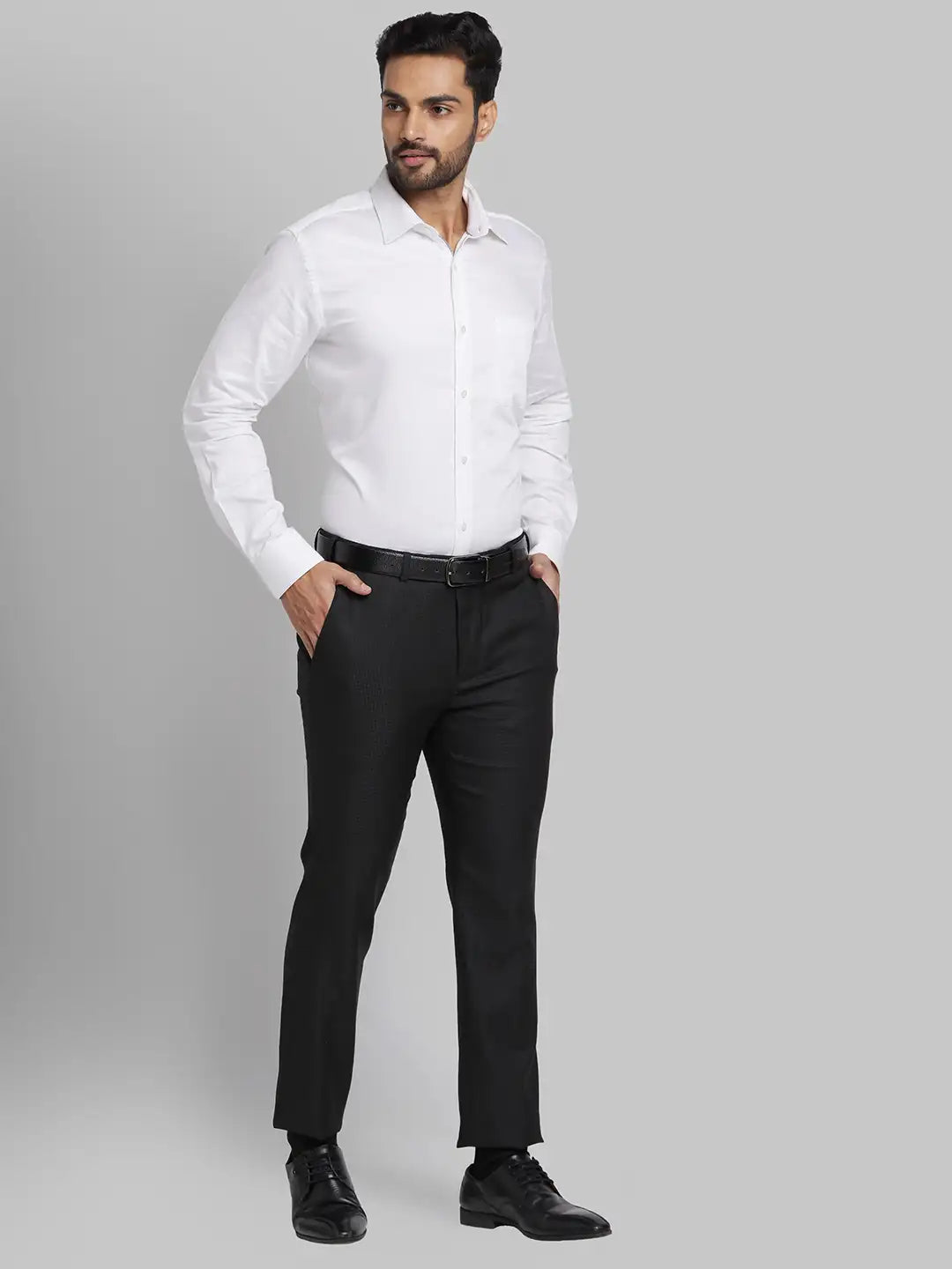 Men Super Slim Fit Grey Trouser