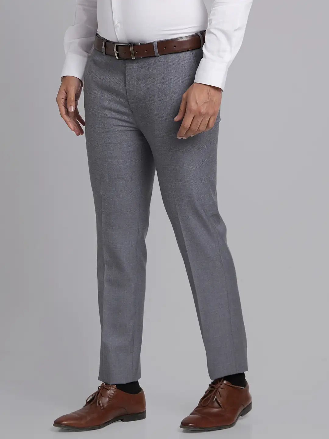 Men Super Slim Fit Grey Trouser