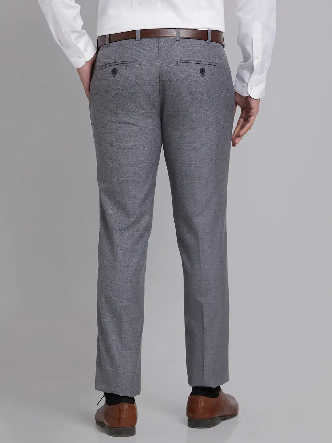 Men Super Slim Fit Grey Trouser