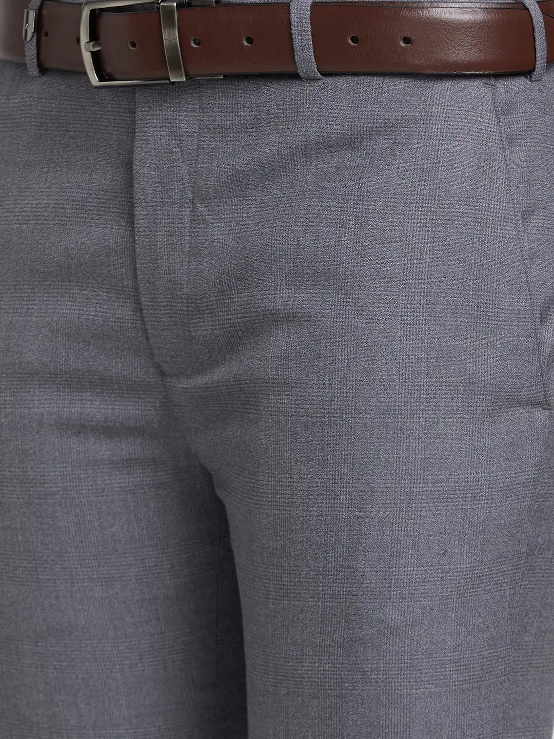 Men Super Slim Fit Grey Trouser