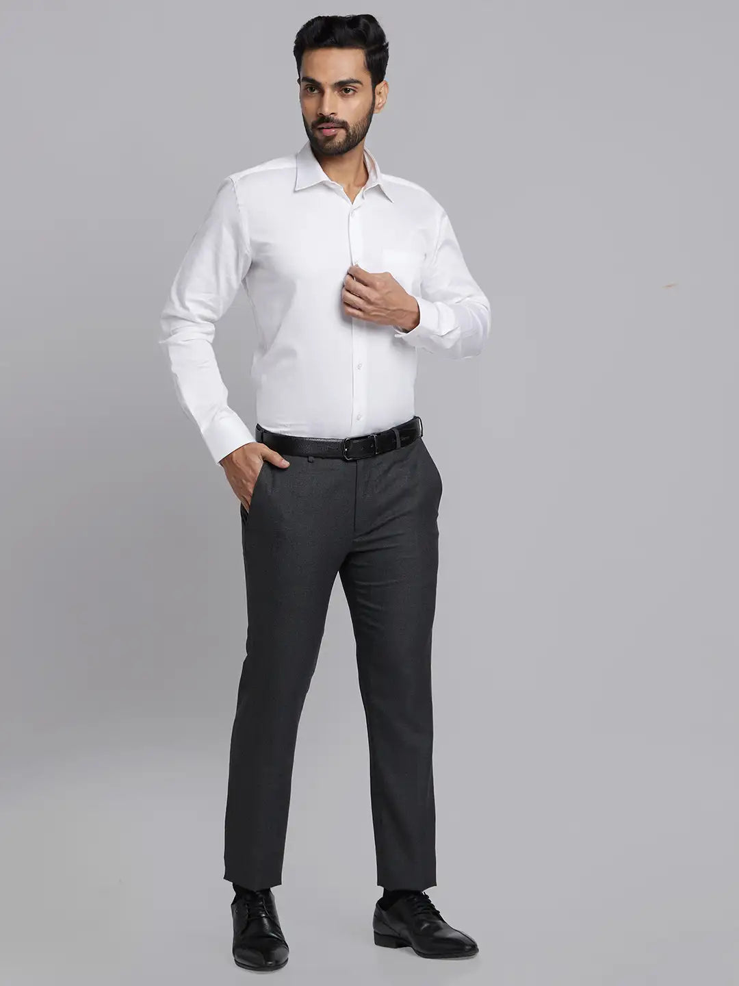 Men Super Slim Fit Blue Trouser