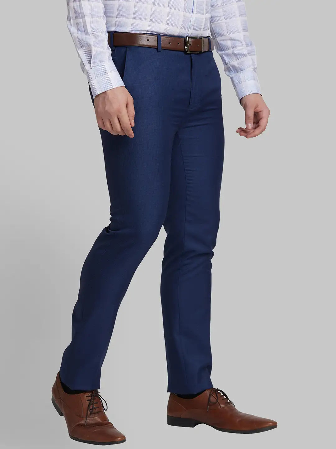 Men Super Slim Fit Blue Trouser