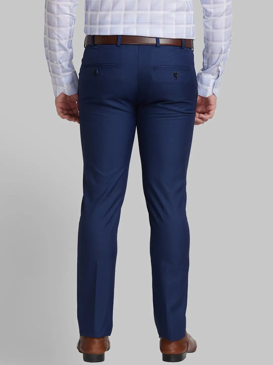 Men Super Slim Fit Blue Trouser