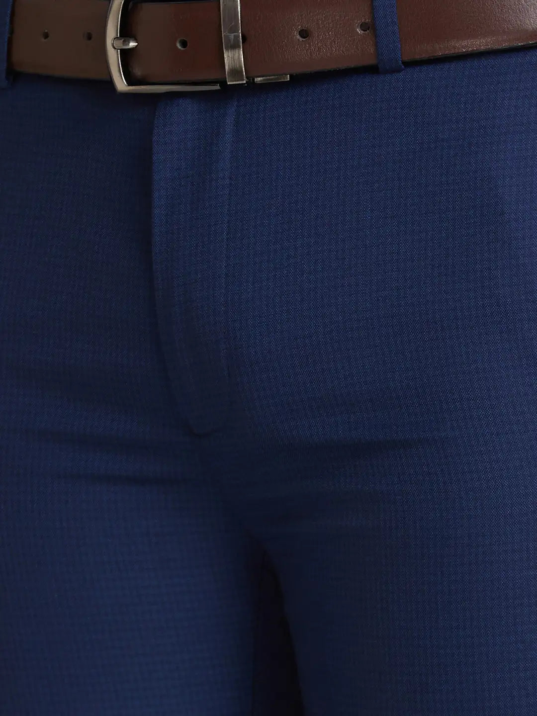 Men Super Slim Fit Blue Trouser